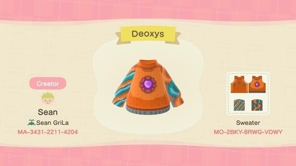 Animal Crossing Design Code: MO-2BKY-BRWG-VDWY Deoxys