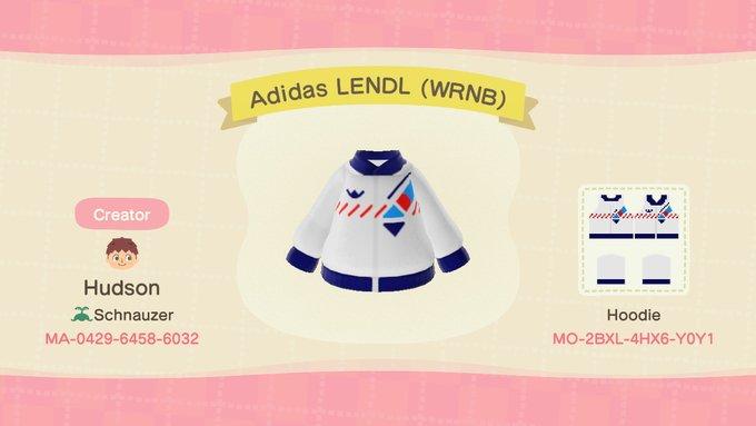 Animal Crossing Design Code: MO-2BXL-4HX6-Y0Y1 Adidas LENDL (WRNB)
