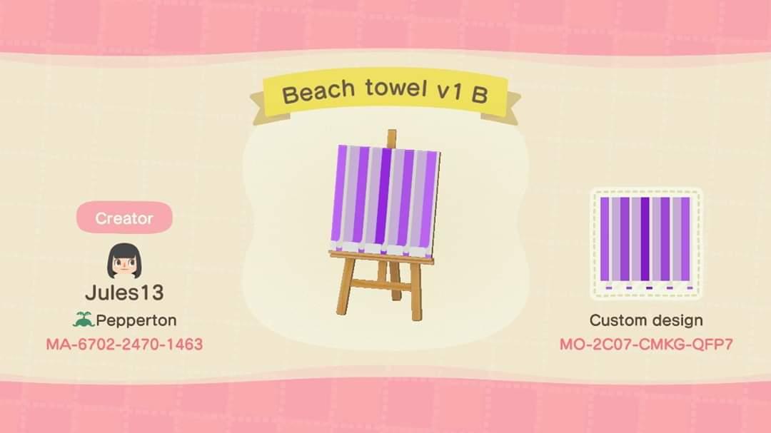 Animal Crossing Design Code: MO-2C07-CMKG-QFP7 Beach towel v1 B