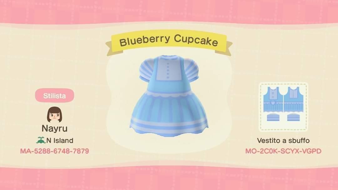 Animal Crossing Design Code: MO-2C0K-SCYX-VGPD Blueberry Cupcake