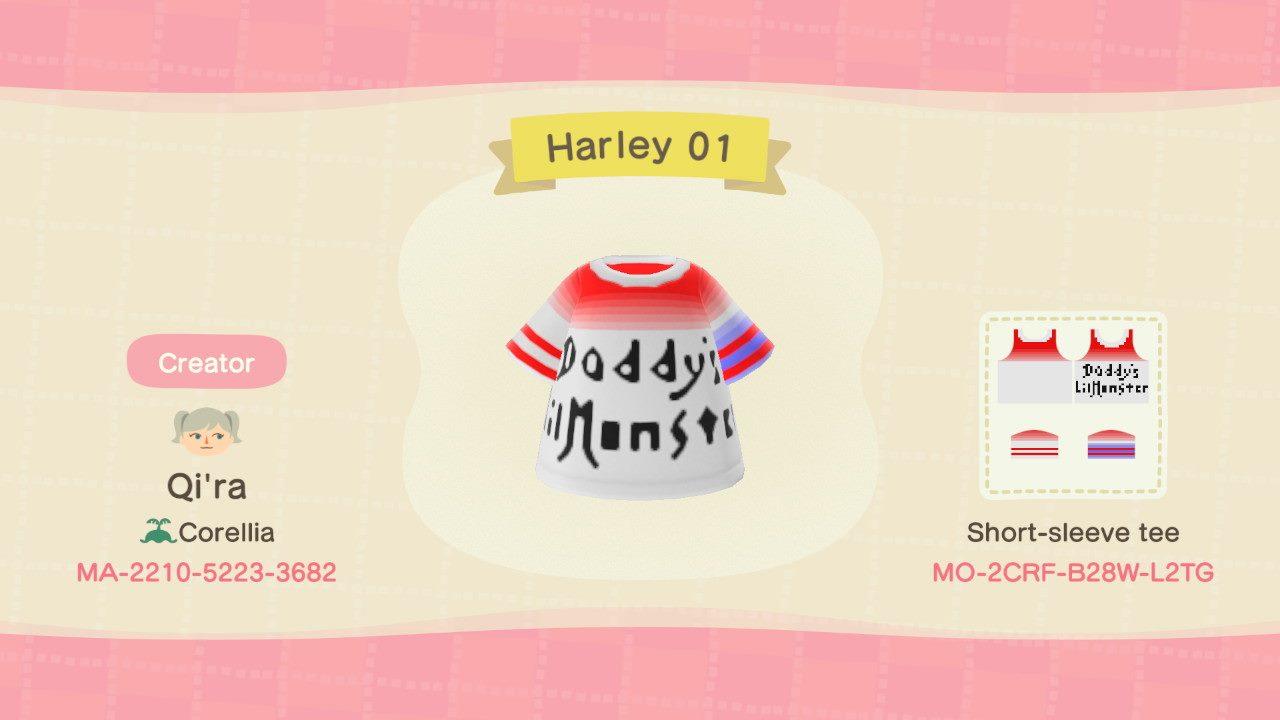 Animal Crossing Design Code: MO-2CRF-B28W-L2TG Harley 01