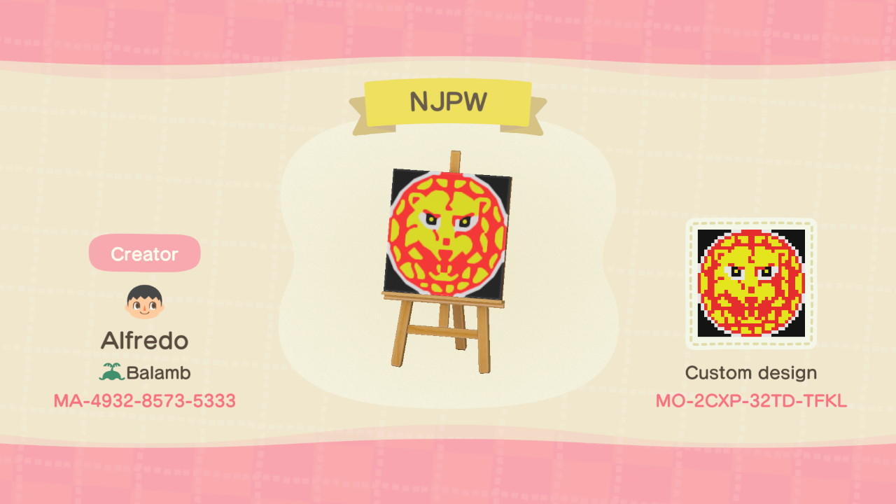 Animal Crossing Design Code: MO-2CXP-32TD-TFKL NJPW