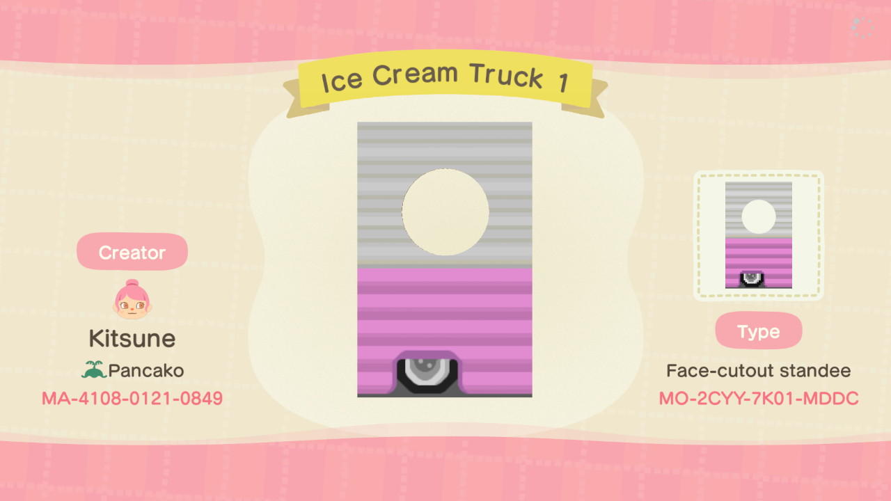 Animal Crossing Design Code: MO-2CYY-7K01-MDDC Ice Cream Truck 1