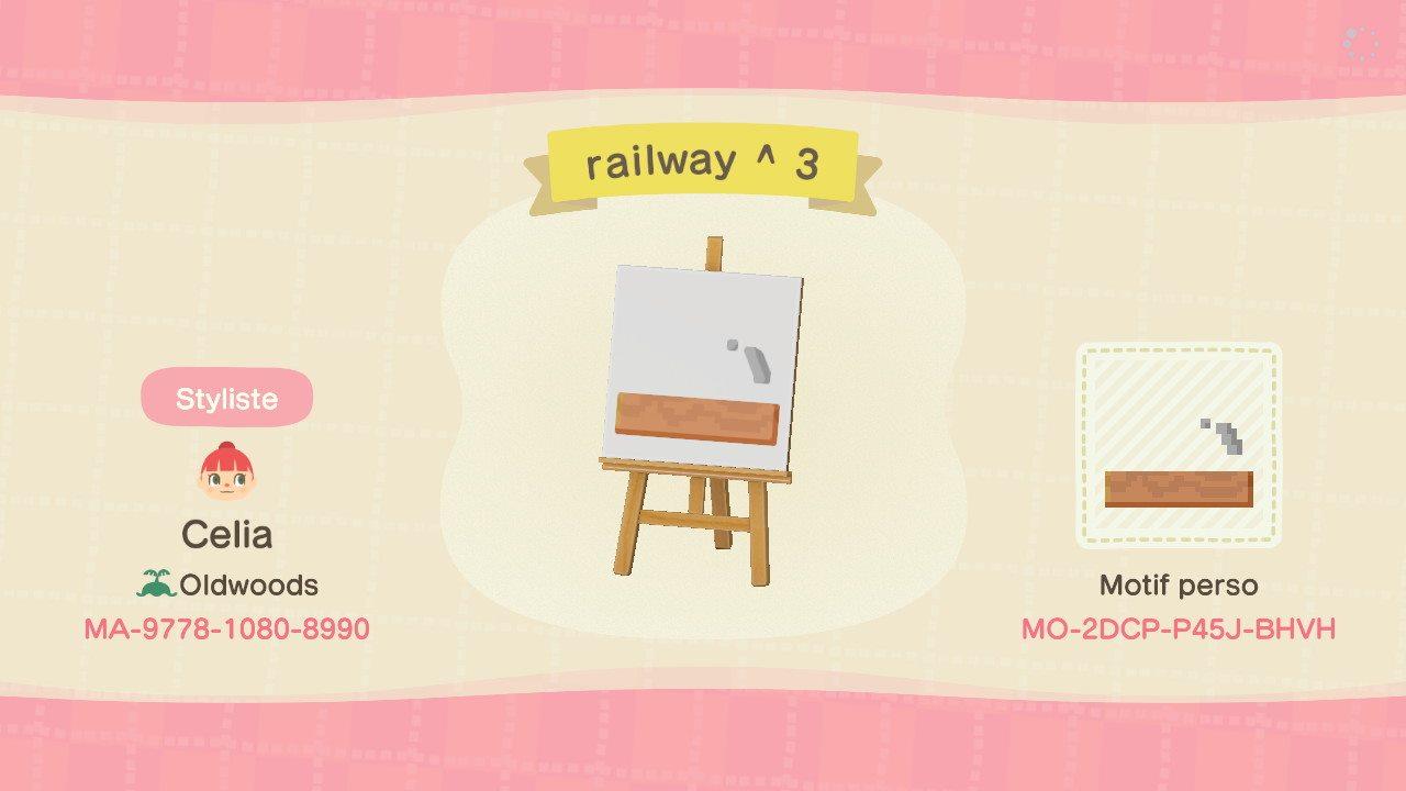 Animal Crossing Design Code: MO-2DCP-P45J-BHVH Railroad but broken2
