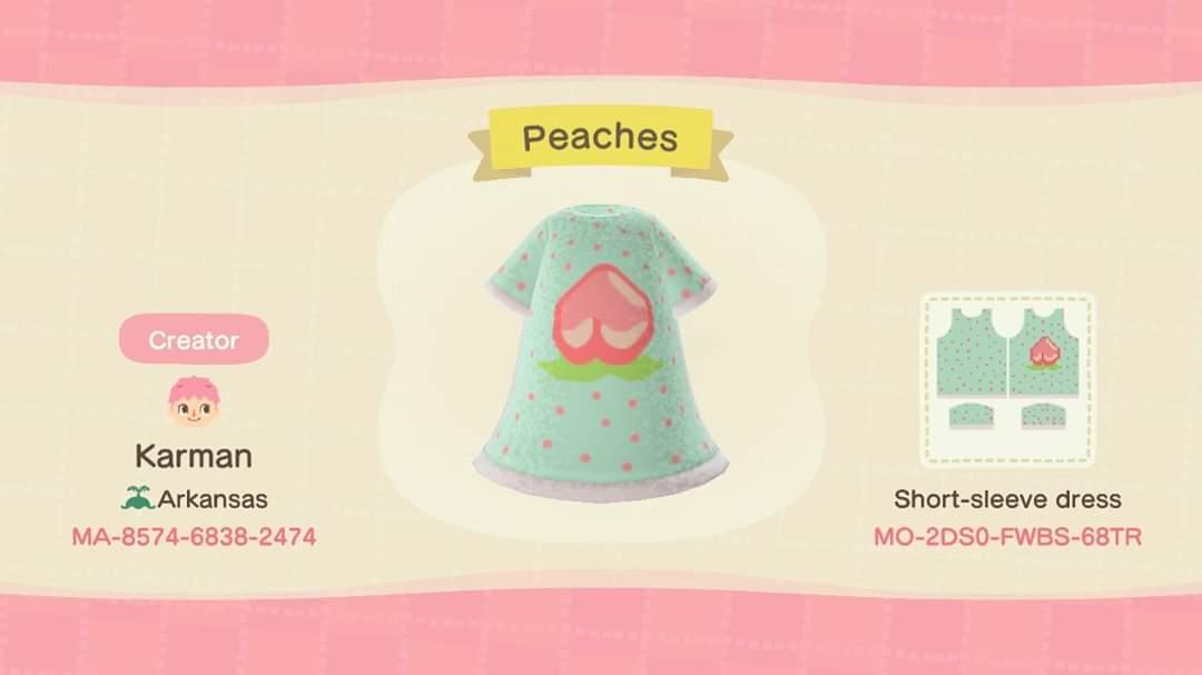 Animal Crossing Design Code: MO-2DS0-FWBS-68TR Peaches