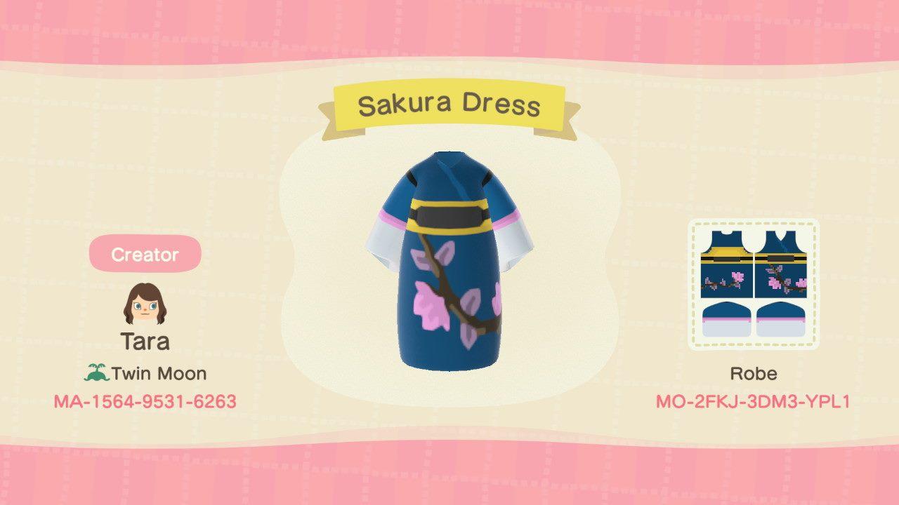 Animal Crossing Design Code: MO-2FKJ-3DM3-YPL1 Sakura Dress