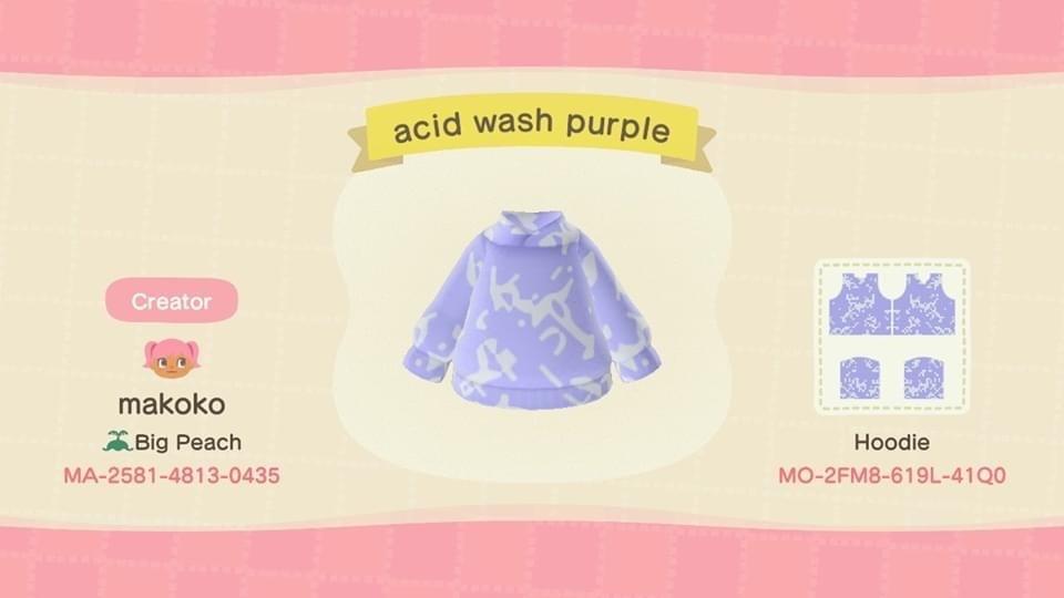 Animal Crossing Design Code: MO-2FM8-619L-41Q0 Acid Wash Purple