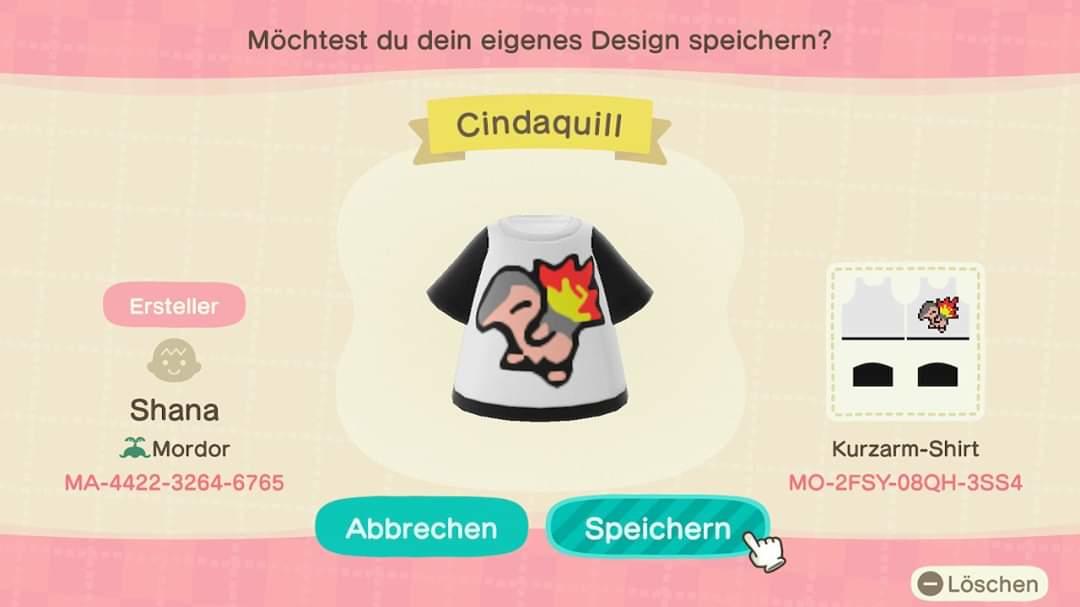 Animal Crossing Design Code: MO-2FSY-08QH-3SS4 Cindaquill