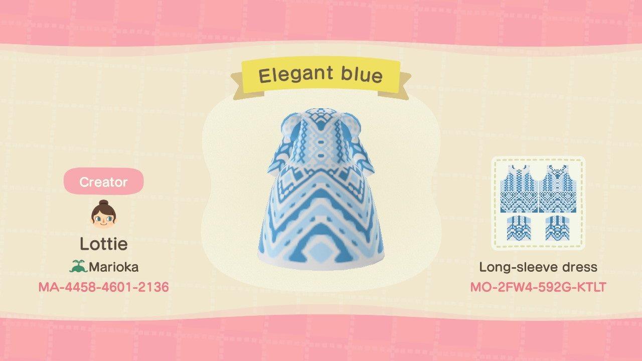 Animal Crossing Design Code: MO-2FW4-592G-KTLT Elegant blue