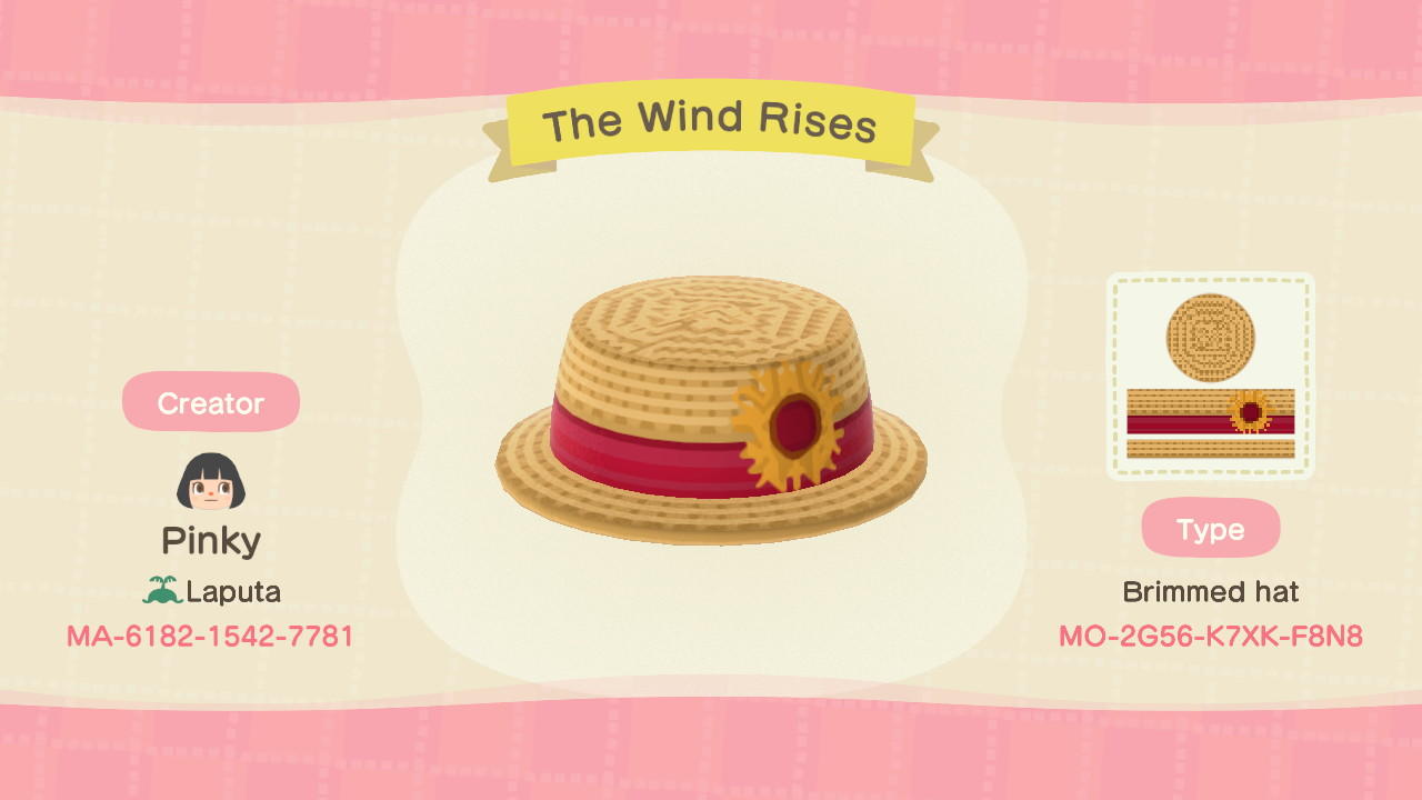 Animal Crossing Design Code: MO-2G56-K7XK-F8N8 The Wind Rises