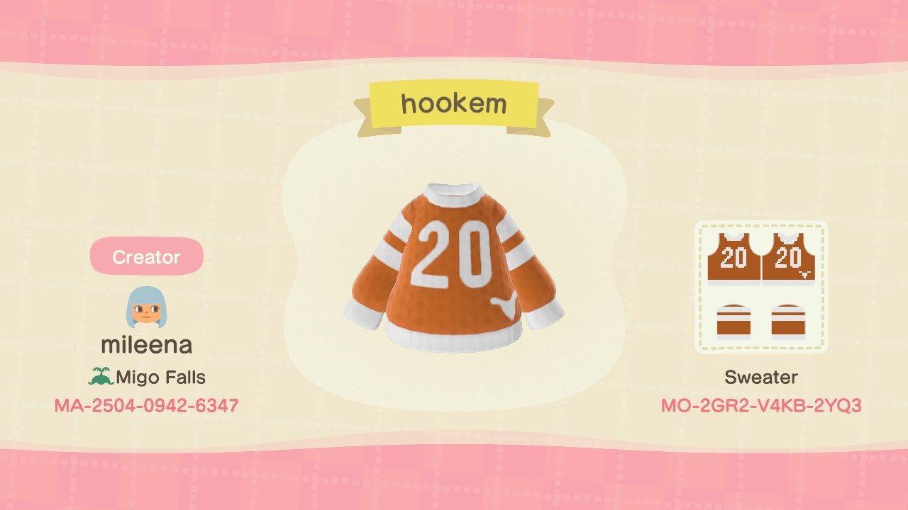 Animal Crossing Design Code: MO-2GR2-V4KB-2YQ4 Texas Longhorns