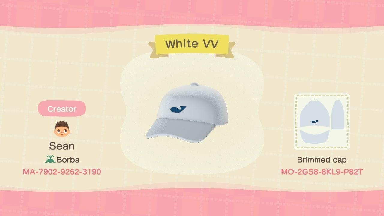 Animal Crossing Design Code: MO-2GS8-8KL9-P82T Vineyard Vines White
