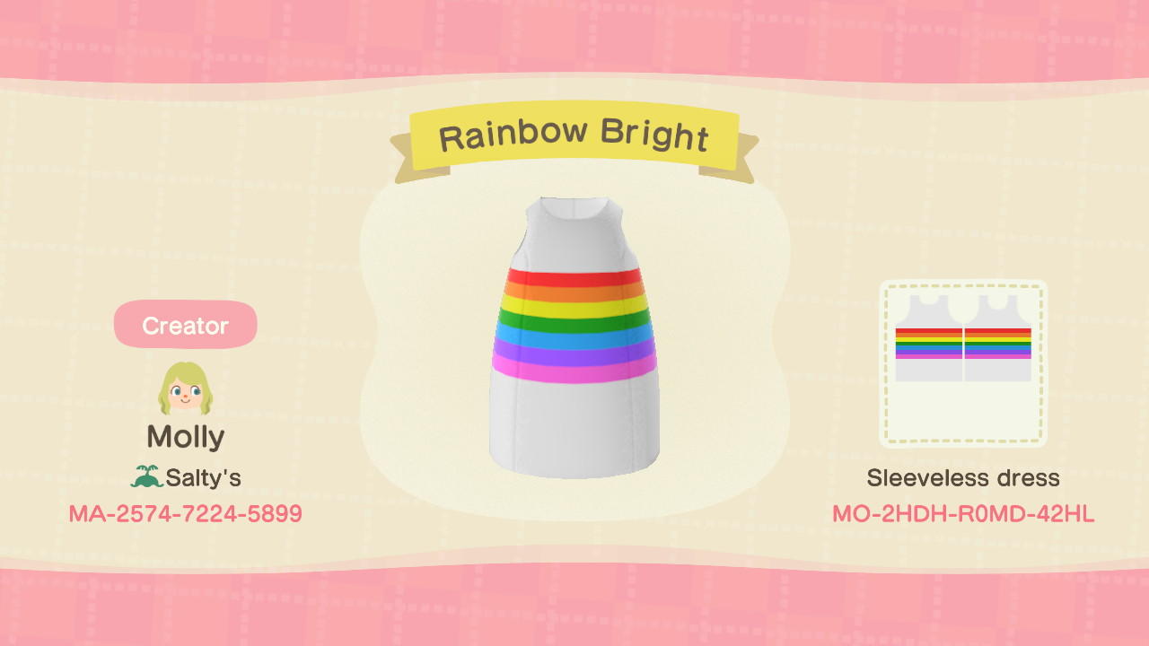 Animal Crossing Design Code: MO-2HDH-R0MD-42HL Rainbow Bright