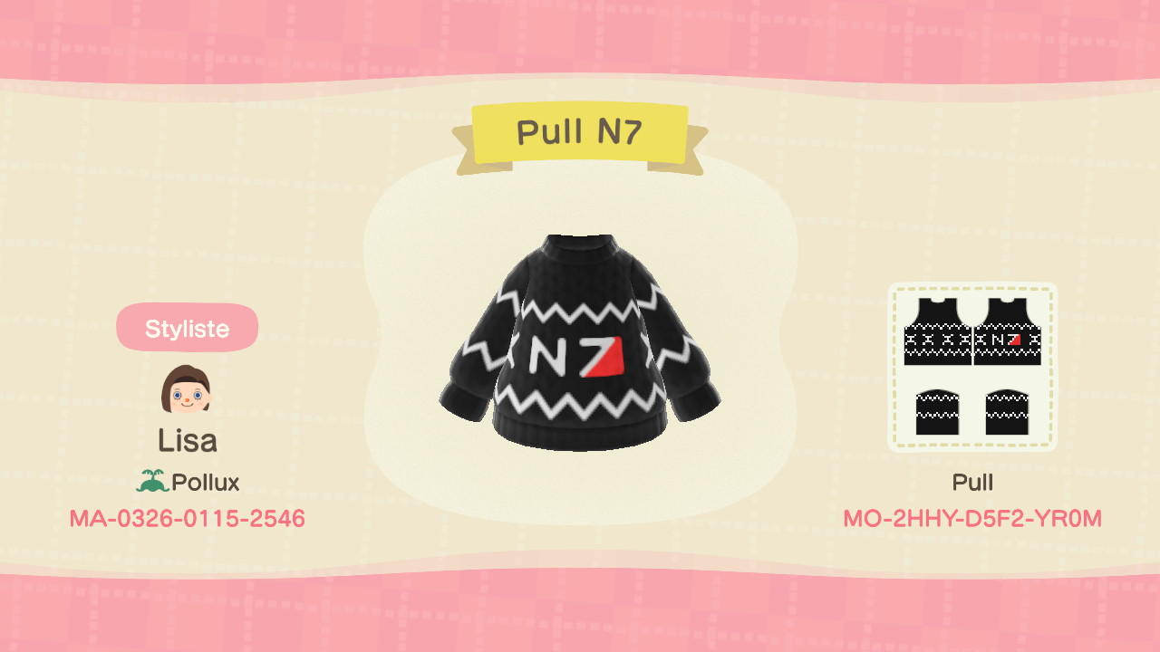 Animal Crossing Design Code: MO-2HHY-D5F2-YR0M Pull N7