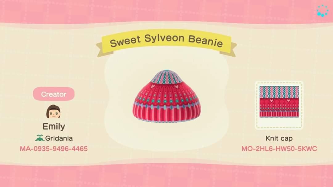 Animal Crossing Design Code: MO-2HL6-HW50-5KWC Sweet Sylveon Beanie