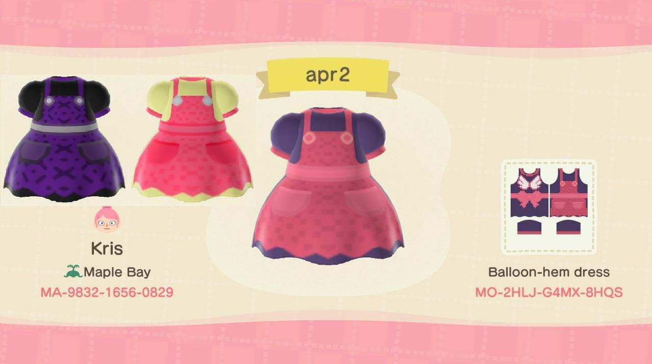 Animal Crossing Design Code: MO-2HLJ-G4MX-8HQS Apron Dresses (4)