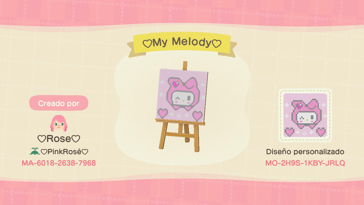 Animal Crossing Design Code: MO-2HNS-1KBY-JRLQ My Melody