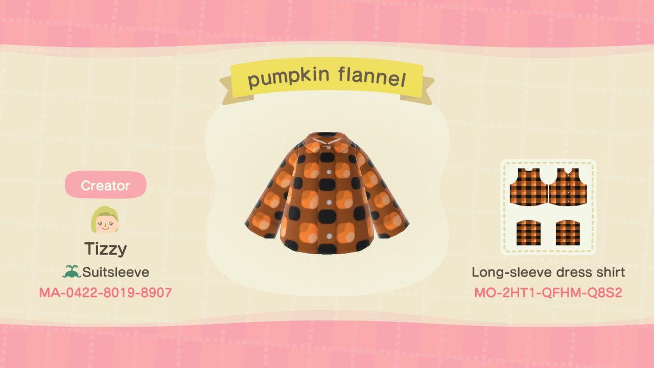 Animal Crossing Design Code: MO-2HT1-QFHM-Q8S2 pumpkin flannel