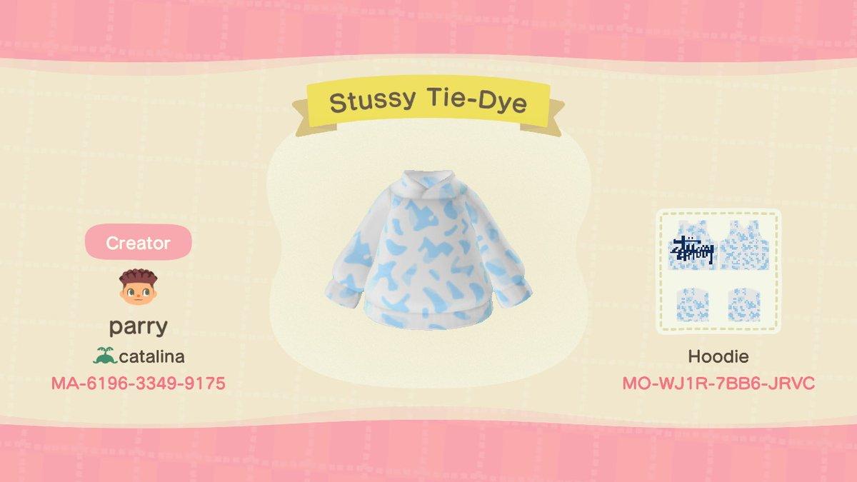 Animal Crossing Design Code: MO-2J1R-7BB6-JRVC Stussy TieDye Hoodie
