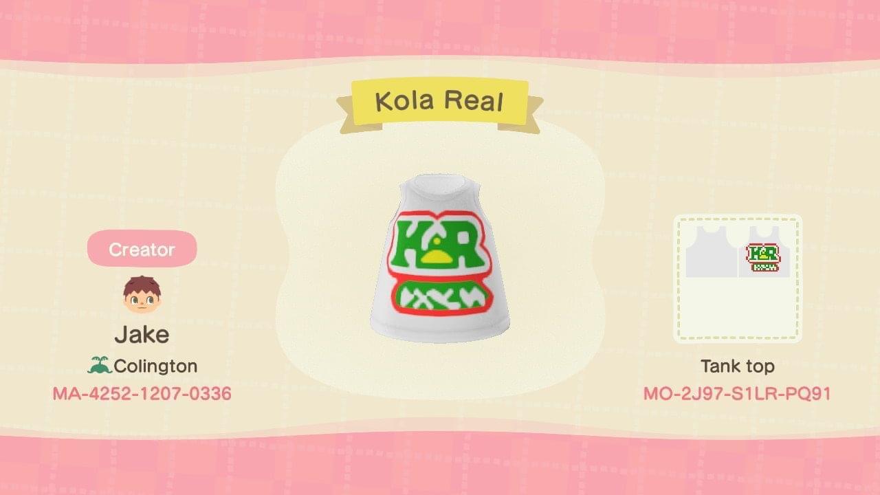 Animal Crossing Design Code: MO-2J97-S1LR-PQ91 Kola Real