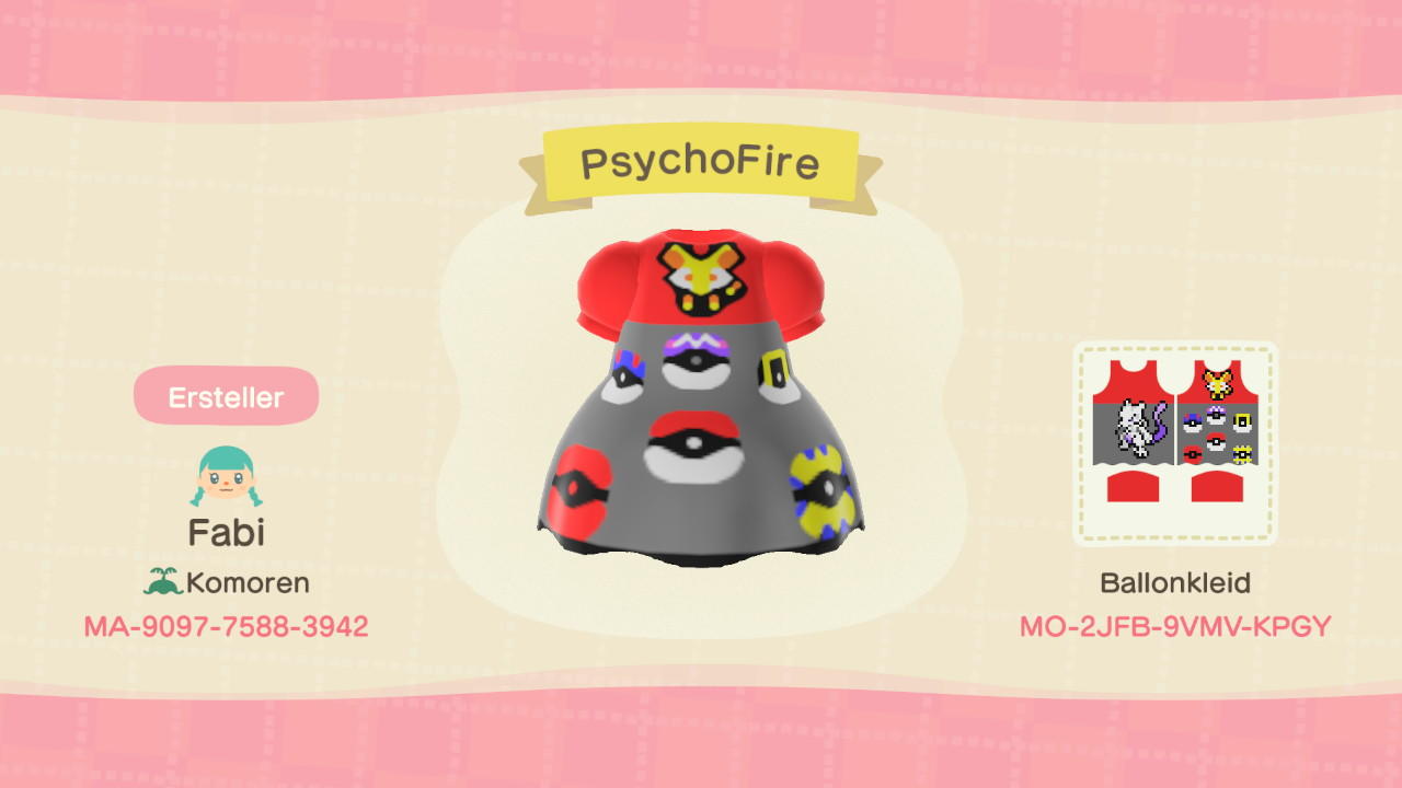 Animal Crossing Design Code: MO-2JFB-9VMV-KPGY PsychoFire