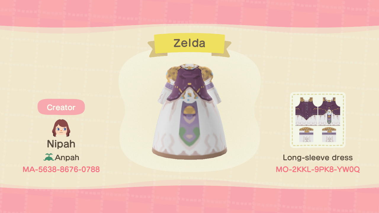 Animal Crossing Design Code: MO-2KKL-9PK8-YW0Q Zelda