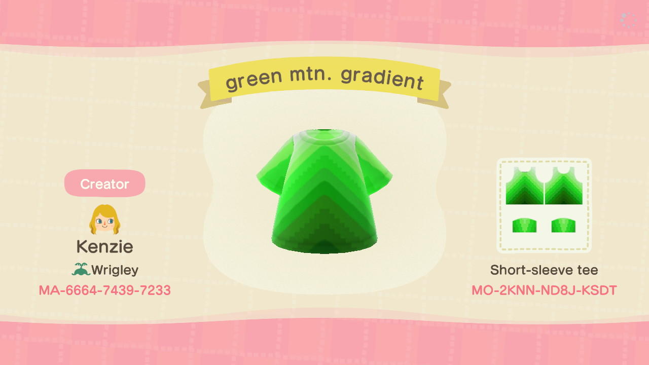 Animal Crossing Design Code: MO-2KNN-ND8J-KSDT green mtn. gradient