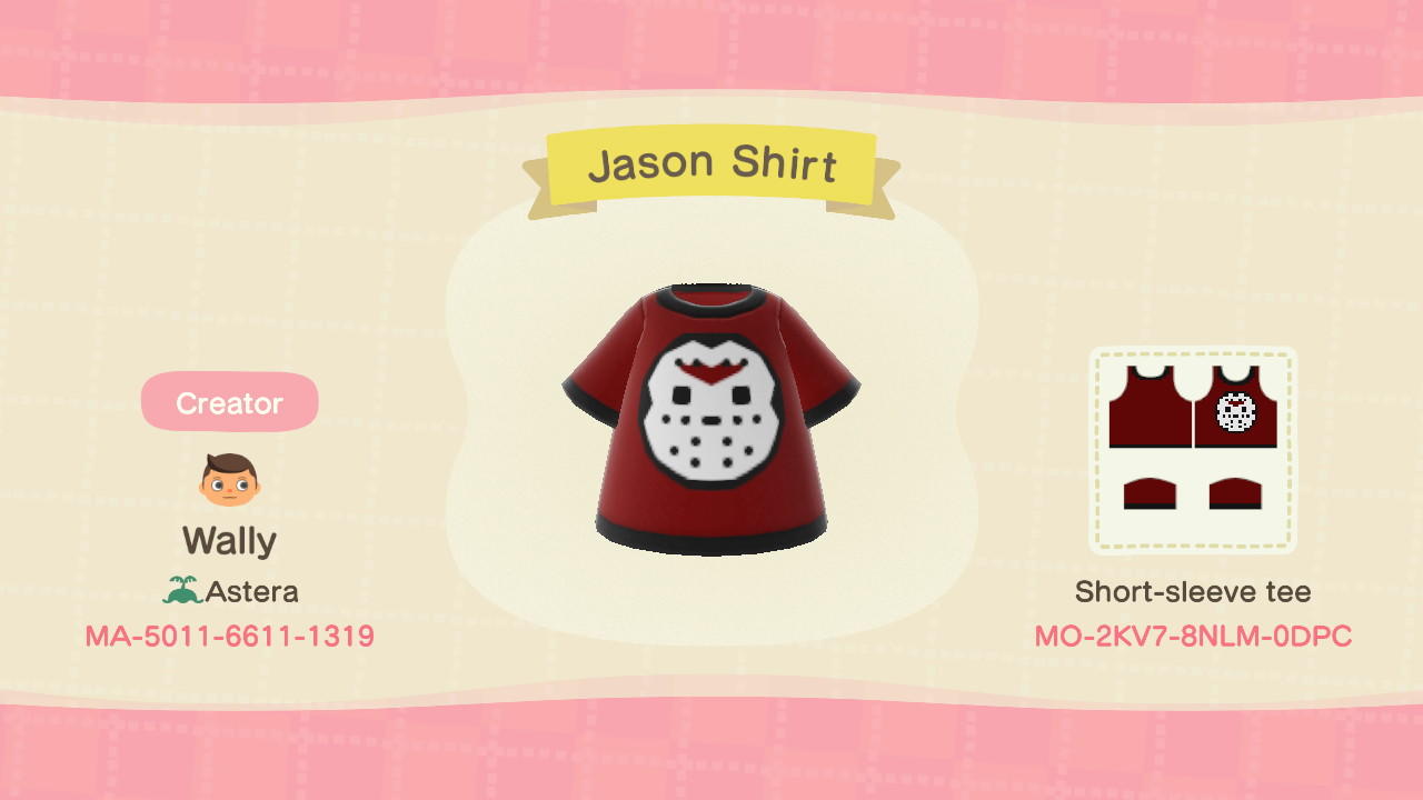 Animal Crossing Design Code: MO-2KV7-8NLM-0DPC Jason Cutie Shirt