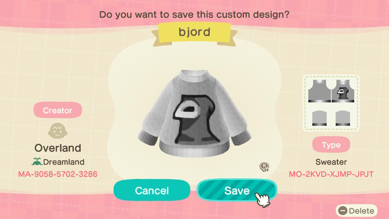 Animal Crossing Design Code: MO-2KVD-XJMP-JPJT Bjord