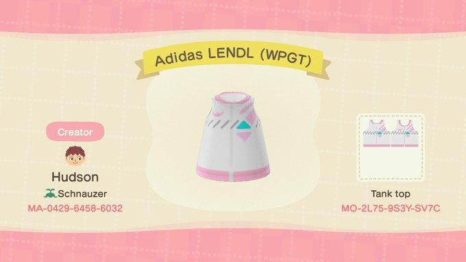 Animal Crossing Design Code: MO-2L75-9S3Y-SV7C Adidas LENDL (WPGT)