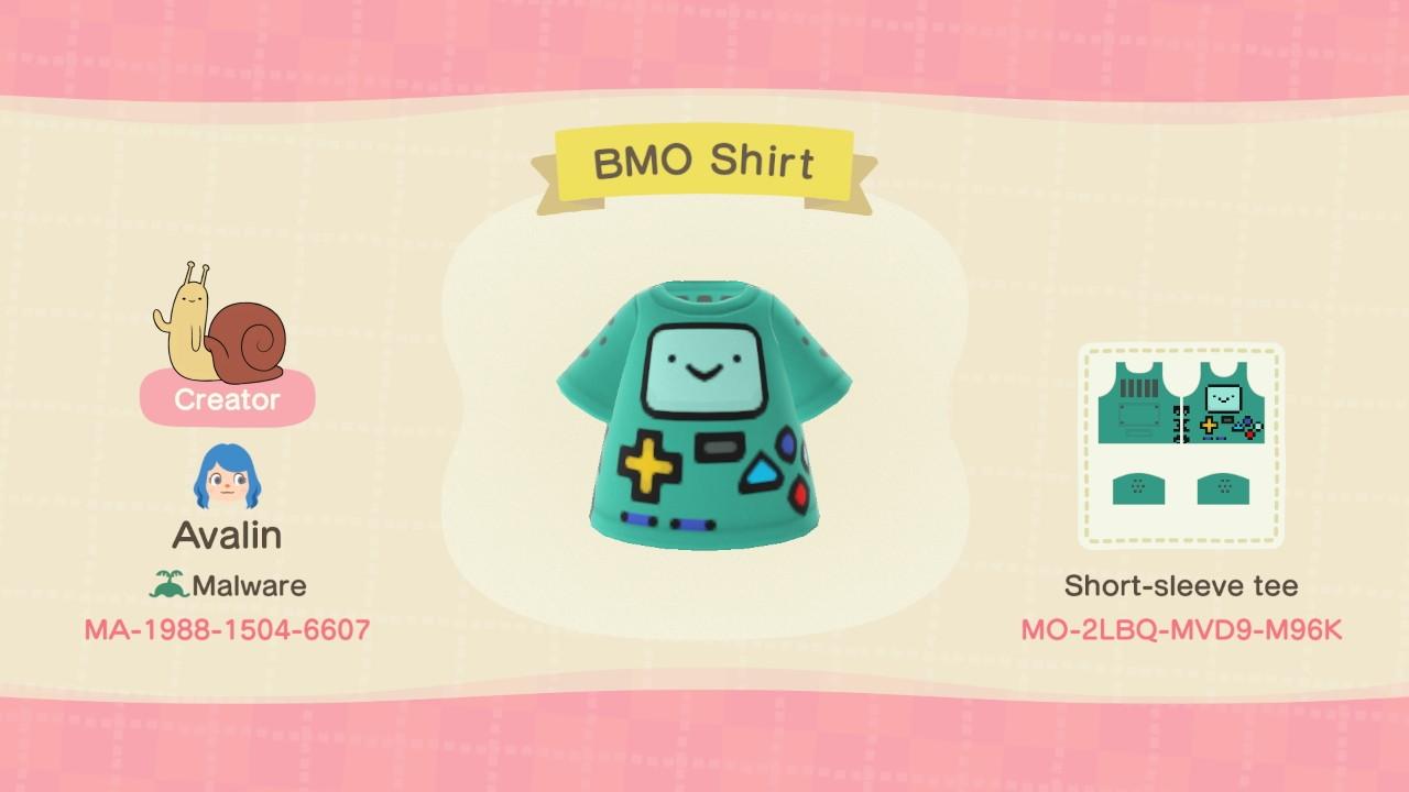 Animal Crossing Design Code: MO-2LBQ-MVD9-M96K BMO Shirt