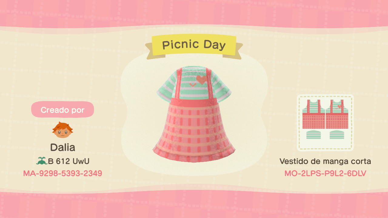 Animal Crossing Design Code: MO-2LPS-P9L2-6DLV Picnic Day