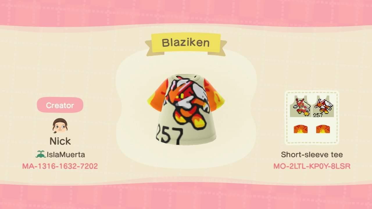 Animal Crossing Design Code: MO-2LTL-KP0Y-8LSR Blaziken