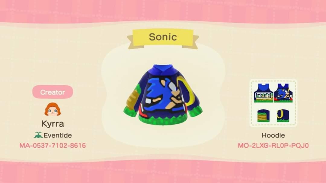 Animal Crossing Design Code: MO-2LXG-RL0P-PQJ0 Sonic