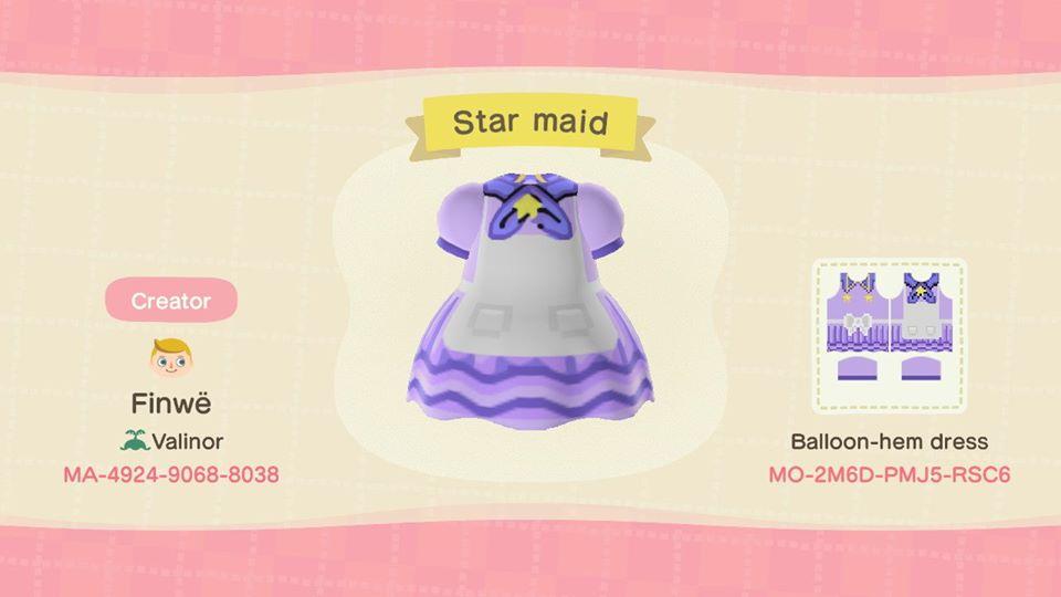 Animal Crossing Design Code: MO-2M6D-PMJ5-RSC6 Star maid