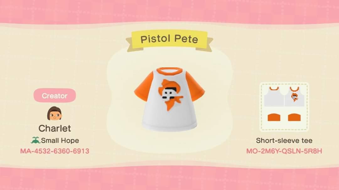 Animal Crossing Design Code: MO-2M6Y-QSLN-5R8H Pistol Pete