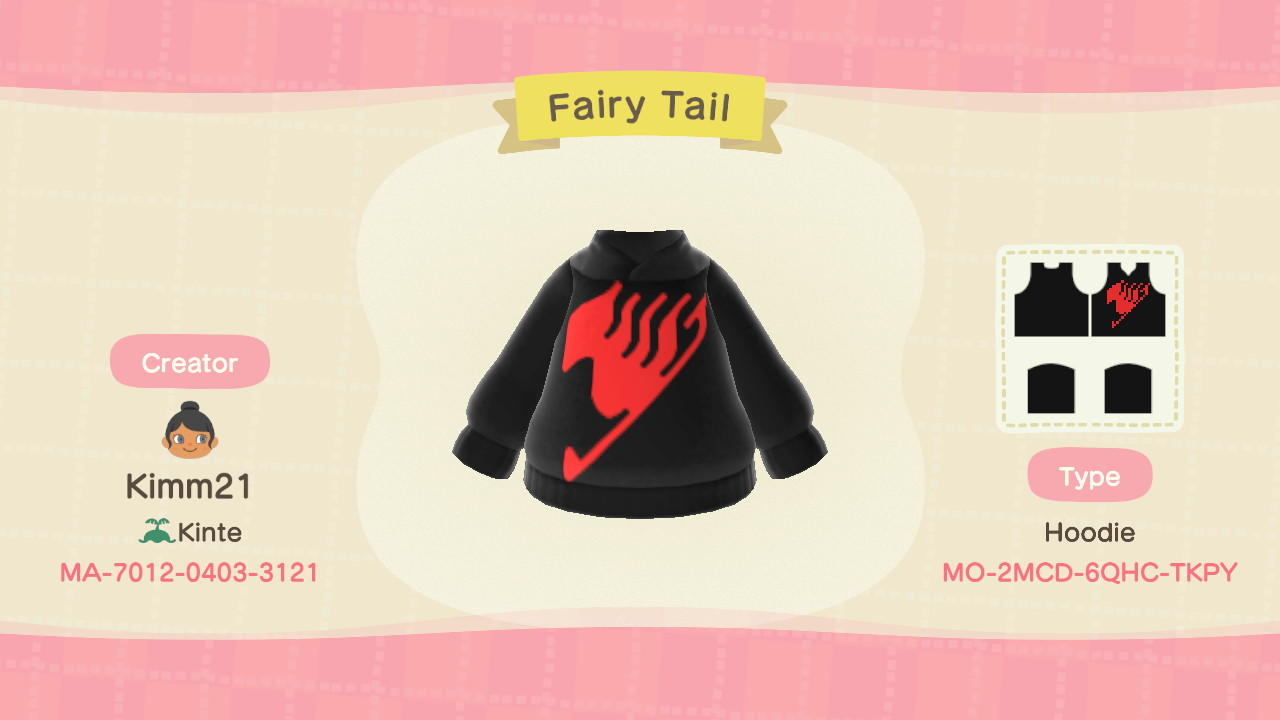 Animal Crossing Design Code: MO-2MCD-6QHC-TKPY Fairy Tail