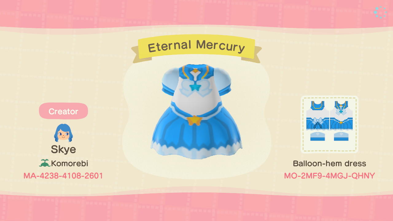 Animal Crossing Design Code: MO-2MF9-4MGJ-QHNY Eternal Mercury