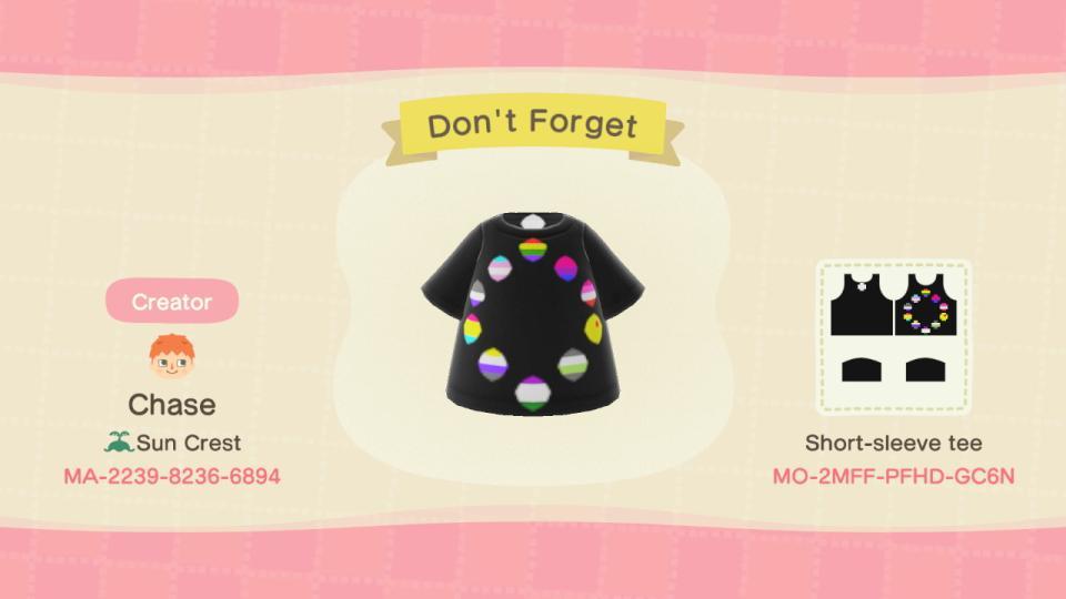 Animal Crossing Design Code: MO-2MFF-PFHD-GC6N Don&#39;t Forget