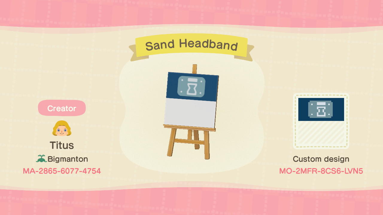 Animal Crossing Design Code: MO-2MFR-8CS6-LVN5 Sand headband