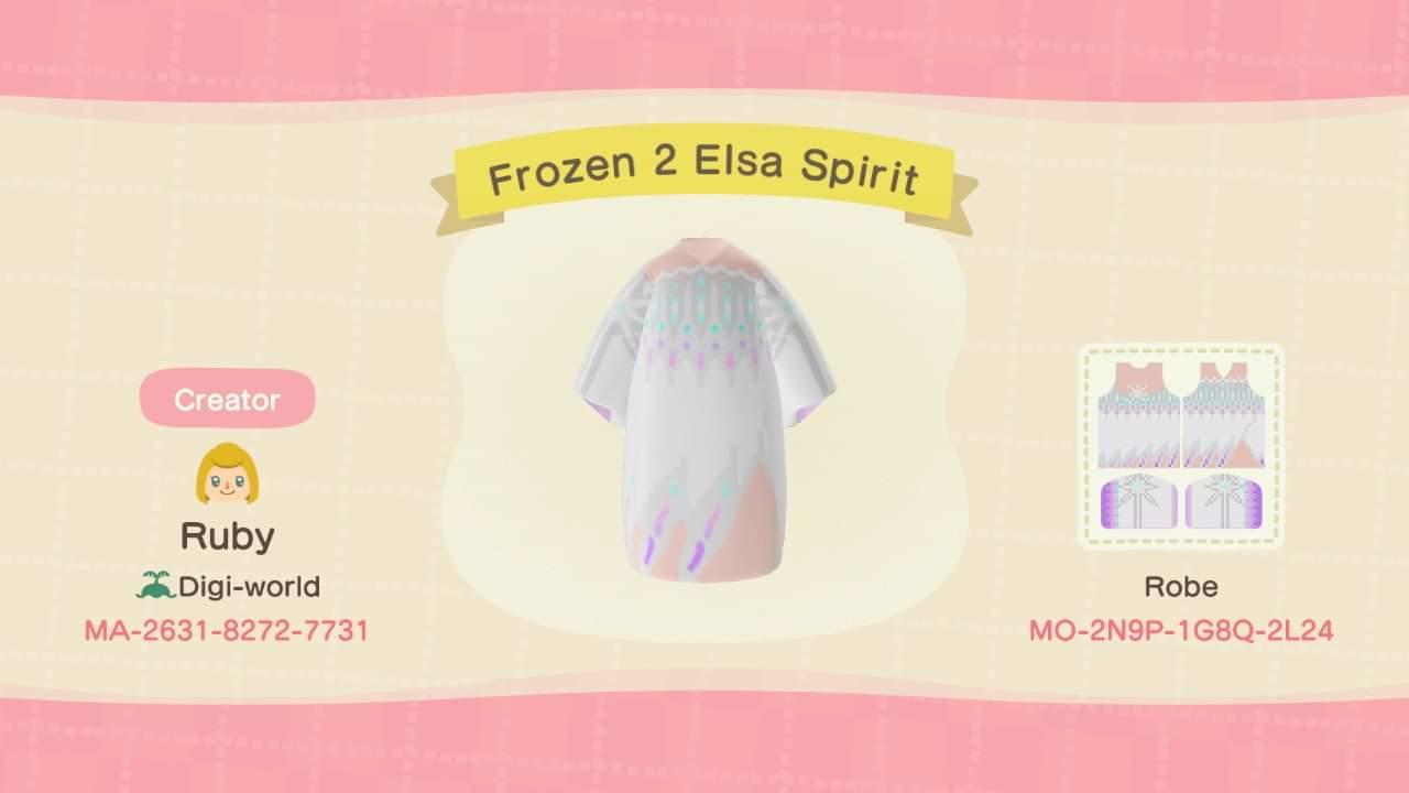 Animal Crossing Design Code: MO-2N9P-1G8Q-2L24 Frozen 2 Elsa Spirit