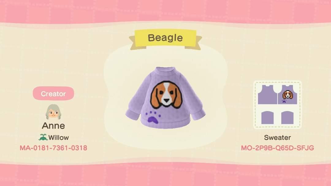 Animal Crossing Design Code: MO-2P9B-Q65D-SFJG Beagle