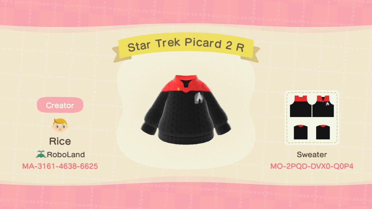 Animal Crossing Design Code: MO-2PQD-DVX0-Q0P4 Star Trek Picard 2 R