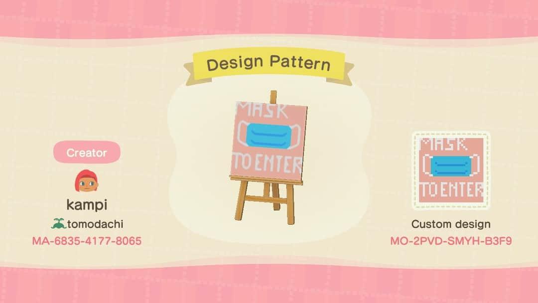 Animal Crossing Design Code: MO-2PVD-SMYH-B3F9 Face mask
