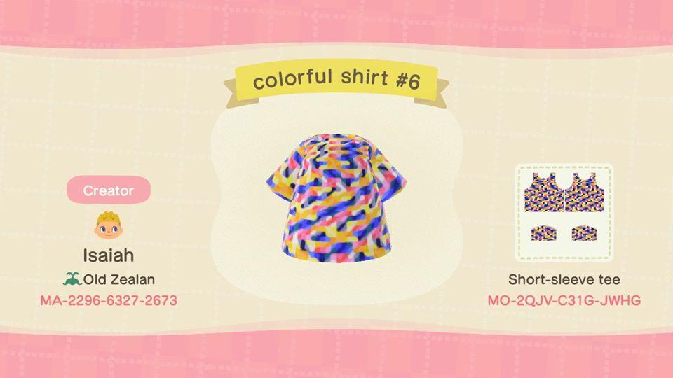 Animal Crossing Design Code: MO-2QJV-C31G-JWHG colorful shirt #6