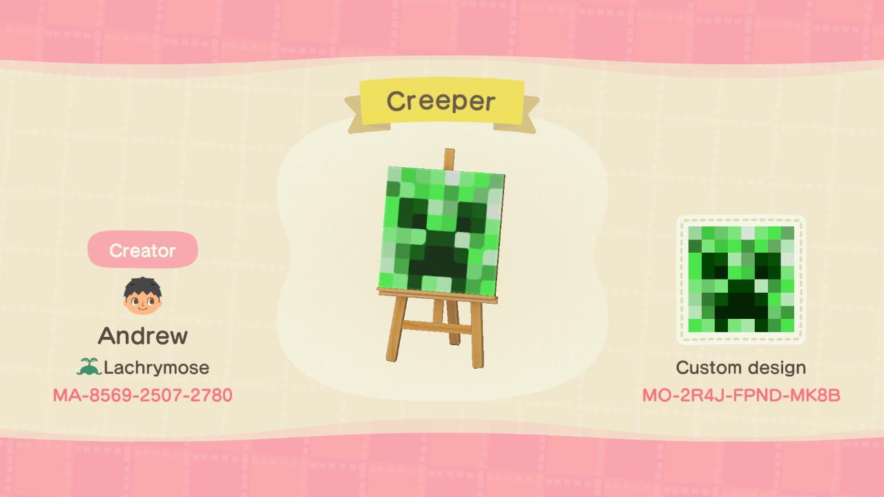 Animal Crossing Design Code: MO-2R4J-FPND-MK8B Creeper