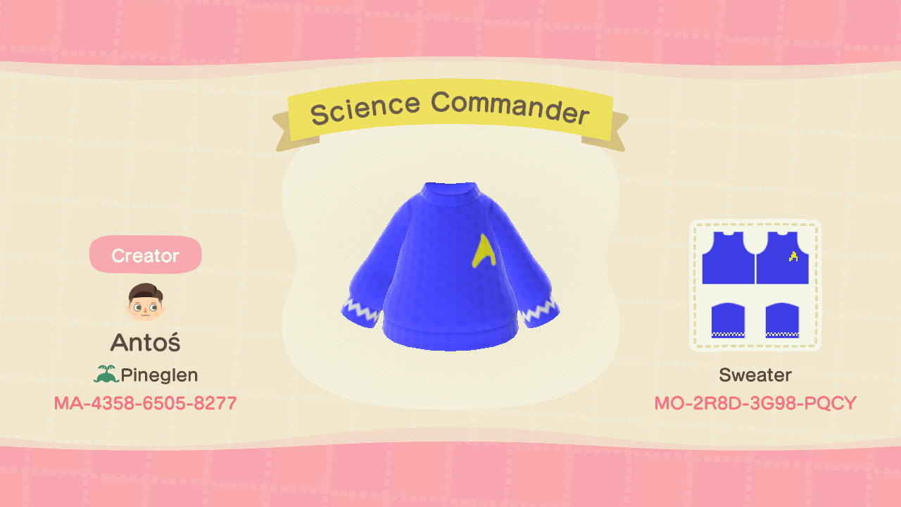 Animal Crossing Design Code: MO-2R8D-3G98-PQCY Science Commander