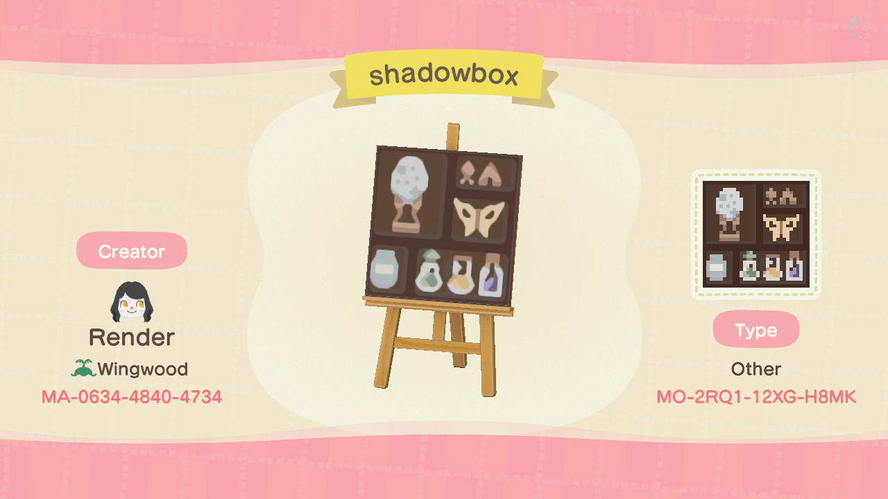 Animal Crossing Design Code: MO-2RQ1-12XG-HBMK Shadowbox