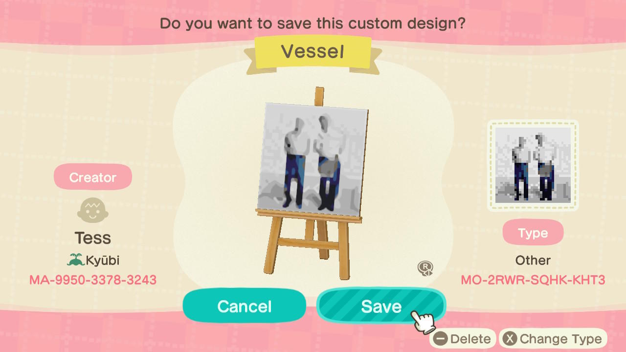 Animal Crossing Design Code: MO-2RWR-SQHK-KHT3 Vessel