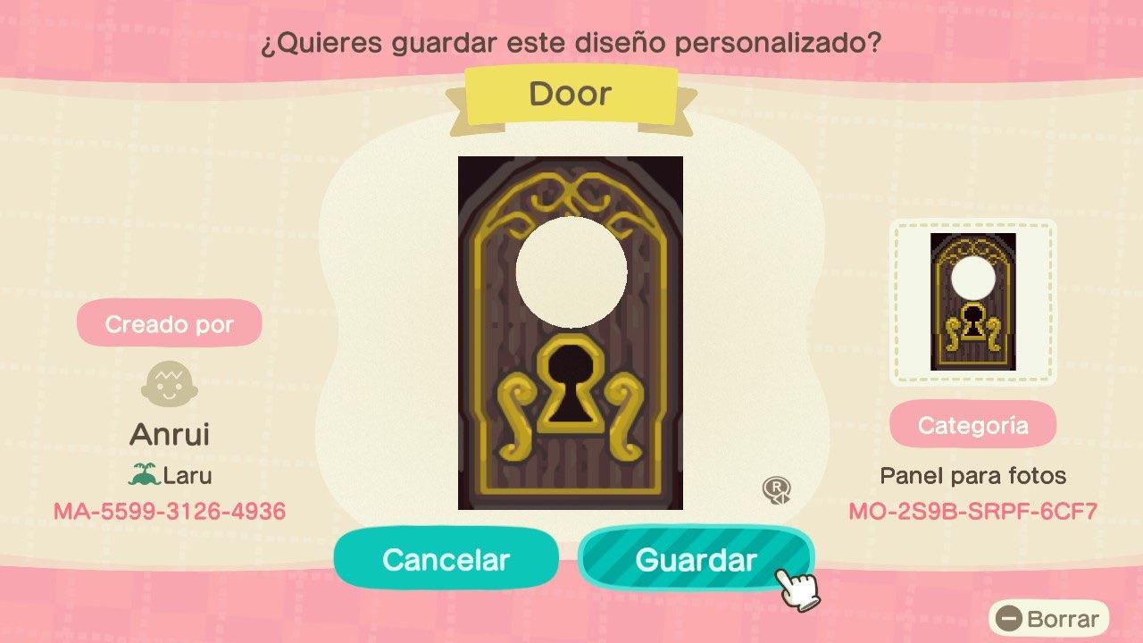 Animal Crossing Design Code: MO-2S9B-SRPF-6CF7 KH - Door Keyhole